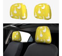 Funda para reposacabezas de Asiento de Coche, Suave y Transpirable, con Bordado Personalizado, 2 Piezas, diseño de Gansos Amarillos, Accesorios de protección para el Coche