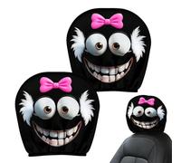Funda Para Reposacabezas De Coche | 2 Piezas Protector Para Reposacabezas | Almohadilla Decorativa Con Ojos De Dibujos Animados | Tela Suave Para Automóvil Familiar Camión Tractocamión