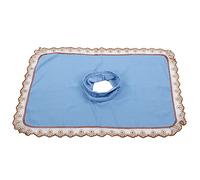 Funda para reposacabezas de mesa de masaje de spa sábana de masaje con orificio para salón de belleza resistente al desgarro cómodo absorbente de agua poliéster respetuoso con el (Azul)
