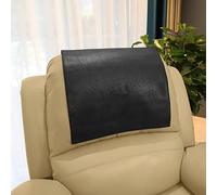 Funda para reposacabezas para muebles, protector de cabeza de piel sintética para silla reclinable, funda protectora de vinilo para sofá, 17x27 pulgadas, color negro