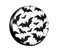 Funda para Rueda de Repuesto con Estampado de murciélagos sobre Fondo Negro, Impermeable y a Prueba de Sol, para remolques, Universal, para remolques, autocaravanas, SUV, crossovers, 15 Pulgadas.