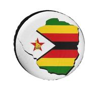 Funda para Rueda De Repuesto De Camión Personalizada con La Bandera De Zimbabue Protector Universal Impermeable para Remolque Caravana Camión SUV 14 Pulgadas