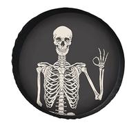 Funda para Rueda de Repuesto Rock and Roll Skull Skeleton Bone Love Music 4, Protectoras de Ruedas, Resistentes a la Intemperie, universales, a Prueba de Polvo, Accesorios de 16 Pulgadas.