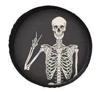 Funda para Rueda de Repuesto Rock and Roll Skull Skeleton Bone Love Music 5, Protectora contra la Intemperie, Universal y a Prueba de Polvo, Accesorios de 15 Pulgadas.