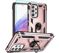 Funda para Samsung A53 5G y Galaxy A53 5G, con protector de pantalla HD, prueba de grado militar a 5 m. de caídas. Funda protectora a prueba de golpes para Samsung Galaxy A53 5G, Oro rosa