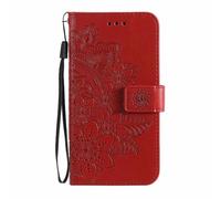 Funda para Samsung A56 para Samsung Galaxy A56 Case, Retro Totem Cuero Magnético Premium PU Cuero Flip Case con Tarjetero Cartera Stand Resistente a los Golpes Rojo