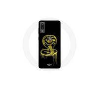 Funda para Samsung Galaxy A02 Logo de Cobra Kai Amarillo Fondo Negro Cartel de la Serie