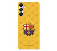 Funda para Samsung Galaxy A05s del FC Barcelona Escudo Mes Que un Club Fondo Amarillo tansparente para Proteger tu móvil. Carcasa de Silicona Flexible con Licencia Oficial FC Barcelona