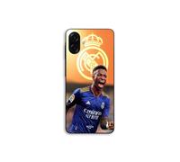 Funda para Samsung Galaxy A07 Vini JR Fondo Real Madrid Azul y amarillo Maniacase