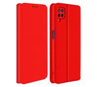 Funda para Samsung Galaxy A12 libro billetera F. Soporte - Rojo