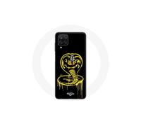 Funda para Samsung Galaxy A12 Logo de Cobra Kai Amarillo Fondo Negro Póster Serie