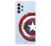 Funda para Samsung Galaxy A13 4G Oficial de Marvel Capitán América Escudo Transparente para Proteger tu móvil. Carcasa para Samsung Galaxy de Silicona Flexible con Licencia Oficial de Marvel