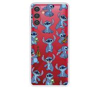 Funda para Samsung Galaxy A13 5G - Galaxy A04s Lilo & Stitch Stitch Patron Transparente para Proteger tu móvil. Carcasa de Silicona Flexible con Licencia Oficial de Disney