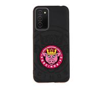 Funda para Samsung Galaxy A13 5G - Galaxy A04s Oficial de Kings League Porcinos FC Fondo Negro en Silicona Líquida Negra [Flexible, Semidura y Ultra-Resistente] [Protección contra Caídas]