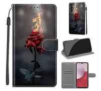 Funda para Samsung Galaxy A14 4G / A14 5G, Fuego y Rosas