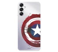 Funda para Samsung Galaxy A14 5G Oficial de Marvel Capitán América Escudopara Proteger tu móvil. Carcasa de Silicona Transparente Flexible con Licencia Oficial de Marvel