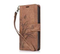 Funda para Samsung Galaxy A16 Case Shockproof Embossed Butterfly Wallet Case with Card Holder Flip Folio Soft PU Leather Magnetic Closure Protective Cover for Samsung Galaxy A16, Brown