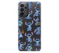 Funda para Samsung Galaxy A23 5G Oficial de Lilo & Stitch Patron Transparente para Proteger tu móvil. Carcasa para Samsung de Silicona Flexible con Licencia Oficial de Disney