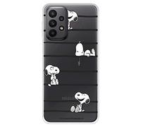 Funda para Samsung Galaxy A23 5G Oficial de Snoopy Peanuts Snoopy Rayas Transparente para Proteger tu móvil. Carcasa para Samsung Galaxy de Silicona Flexible con Licencia Oficial de Disney