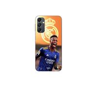 Funda Para Samsung Galaxy A24 Vini JR Fondo Real Madrid Azul y amarillo Maniacase