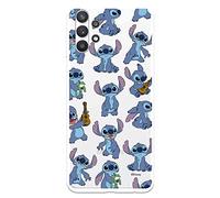 Funda para Samsung Galaxy A32 5G Oficial de Lilo & Stitch Patron Transparente para Proteger tu móvil. Carcasa para Samsung de Silicona Flexible con Licencia Oficial de Disney