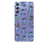Funda para Samsung Galaxy A34 5G Oficial de Lilo & Stitch Patron Transparente para Proteger tu móvil. Carcasa para Samsung de Silicona Flexible con Licencia Oficial de Disney