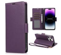 Funda para Samsung Galaxy A35 5G con soporte para tarjeta de crédito, funda protectora de piel prémium a prueba de golpes, soporte magnético para Samsung Galaxy A35 5G, morado