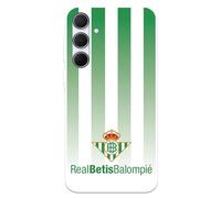 Funda para Samsung Galaxy A35 5G del Real Betis Balompié Fondo Rayas Verdiblancas tansparente para Proteger tu móvil. Capa de Silicona Flexible con Licencia Oficial