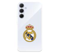 Funda para Samsung Galaxy A35 5G del Real Madrid Escudo Real Madrid tansparente para Proteger tu móvil. Capa de Silicona Flexible con Licencia Oficial Real Madrid