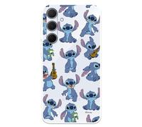 Funda para Samsung Galaxy A35 5G Oficial de Lilo & Stitch Patron Transparente para Proteger tu móvil. Carcasa para Samsung de Silicona Flexible con Licencia Oficial de Disney