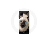 Funda para Samsung Galaxy A42 5G Gato Siamés Negro y Blanco con Ojos Azules