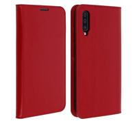 Funda para Samsung Galaxy A50 de piel auténtica y cartera con F. Soporte - Rojo