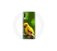 Funda para Samsung Galaxy A50 Pájaros de Perruche amarillos Fondo Verde