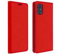 Funda para Samsung Galaxy A51 de piel y cartera con F. Soporte - Rojo