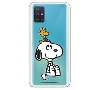 Funda para Samsung Galaxy A51 Oficial de Snoopy Woodstock y Snoopy Silueta para Proteger tu móvil. Carcasa para Samsung de Silicona Flexible con Licencia Oficial de Peanuts.