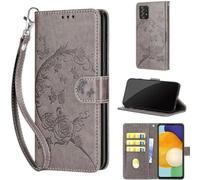 Funda para Samsung Galaxy A53 5G Carcasa, Funda de Premium Cuero de Flip Móvil Plegable Case Funda Compatible para Samsung Galaxy A53 5G Gris