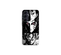 Funda para Samsung Galaxy A55 Sangoku Naruto Luffy One Piece Dragon Ball Z fondo negro y blanco Maniacase