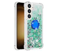 Funda para Samsung Galaxy A57 5G con 180 Grados Ring Holder, Glitter Liquida Silicona Protector TPU Bumper Resistente a arañazos Arena Movediza Carcasa para Samsung Galaxy A57 5G.Green YBH