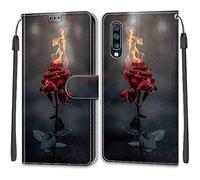 Funda para Samsung Galaxy A70, Fuego y Rosas