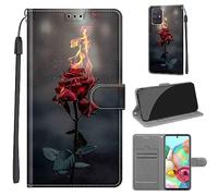 Funda para Samsung Galaxy A71, Fuego y Rosas