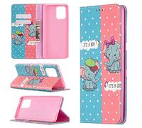 Funda para Samsung Galaxy A91 / S10 Lite, PU Cuero Case Flip Protectora Cover con Soporte, Ranuras para Tarjetas Cierre Magnético Billetera Tapa Carcasa para Galaxy A91 / S10 Lite, Bebé Elefante