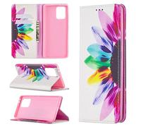 Funda para Samsung Galaxy A91 / S10 Lite, PU Cuero Case Flip Protectora Cover con Soporte, Ranuras para Tarjetas Cierre Magnético Billetera Tapa Carcasa para Galaxy A91 / S10 Lite, Flor del sol