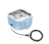 Funda para Samsung Galaxy Buds 4 Pro de silicona suave con hebilla de senderismo, funda transparente carga inalámbrica, diseño retro para auriculares In-Ear, escudo completo 10 x 6 x 3 cm (azul claro)