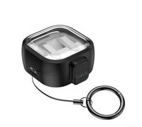 Funda para Samsung Galaxy Buds 4 Pro de silicona suave con hebilla de senderismo, funda transparente carga inalámbrica, diseño retro para auriculares in-ear, escudo completo 10 x 6 x 3 cm (negro)