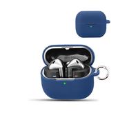 Funda para Samsung Galaxy Buds3 FE Wireless Headphones,daunke Soft Silicona, Hautliches Etui mit Runde Schnalle, kompletger Schutz,Blau