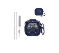Funda para Samsung Galaxy Buds3 Pro Earbuds,toergy Soft TPU Clear Cover,Impermeable,Golpes,Anti-Arañazos,Fácil de llevar, con cordón, llavero y kit de limpieza (azul)