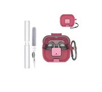 Funda para Samsung Galaxy Buds3 Pro Earbuds,toergy Soft TPU Clear Cover,Impermeable,Resistente a los golpes, fácil de llevar, con cordón, llavero y kit de limpieza (rosa)