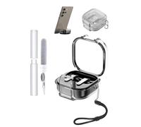 Funda para Samsung Galaxy Buds4 Pro Earbuds,toergy Soft TPU Clear Cover,Impermeable,Golpes,Anti-arañazos, fácil de llevar, con cordón, llavero y kit de limpieza (transparente)