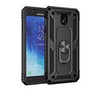 Funda para Samsung Galaxy J3 2018/J337/J3 Star Armor Carcasa con 360 Anillo iman Soporte Hard PC Silicona TPU Bumper antigolpes Fundas Carcasas Case para movil Samsung J3 2018/J337/J3 Star,Negro