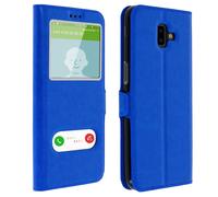 Funda para Samsung Galaxy J6 Plus libro con doble ventana Carcasa de silicona